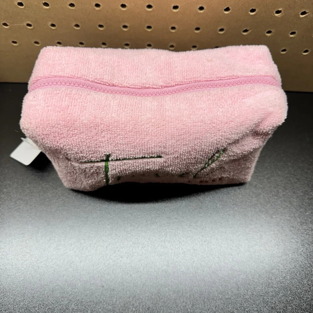 Pink Pouch Terry Cloth Summer Travel Survival Kit bag Kirkland's Home NWT‎ Flaw